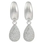 Teardrop Clear Cubic Zirconia Dangle Earrings