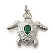 Brass Micro Pave Cubic Zirconia Pendants