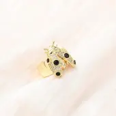 Adjustable Brass Micro Pave Cubic Zirconia Cuff Open Rings