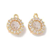 Brass Micro Pave Clear Cubic Zirconia Pendants