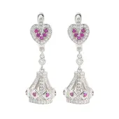 925 Sterling Silver Micro Pave Clear Cubic Zirconia Hoop Earrings