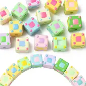 15Pcs Opaque Acrylic European Beads