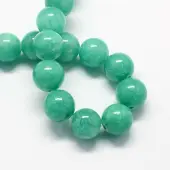 Natural Dyed Yellow Jade Gemstone Bead Strands