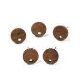 Walnut Wood Stud Earring Findings
