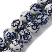 Handmade Blue and White Porcelain Beads Strands