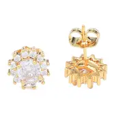 Cubic Zirconia Flower Stud Earrings