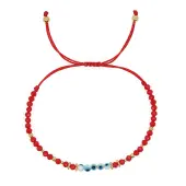 Adjustable Lampwork Evil Eye Braided Bead Bracelets