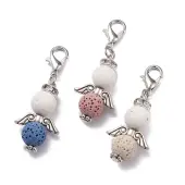 Natural Lava Rock Angel Pendant