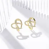 Rack Plating Brass Micro Pave Clear Cubic Zirconia Cuff Earrings