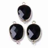 Natural Dyed & Heated Black Agate Links Connectors