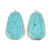 Dyed Synthetic Turquoise Teardrop Big Pendants