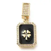 Brass Micro Pave Cubic Zirconia Pendants
