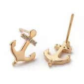 Brass Cubic Zirconia Stud Earring Findings