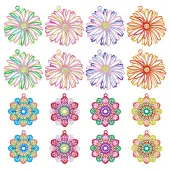 48Pcs 8 Styles Spray Painted 430 Stainless Steel Filigree Pendants