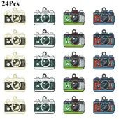 24Pcs 4 Colors Alloy Enamel Pendants