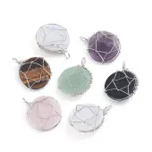 Mixed Gemstone Wire Wrapped Pendants