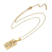 12 Constellation Stainless Steel Tarot Card Engraved Pendant Cable Chain Necklaces