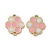 Ion Plating(IP) 316L Surgical  Stainless Steel Enamel Flower Connector Charms