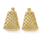 Brass Micro Pave Clear Cubic Zirconia Pendants