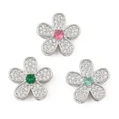 Brass Micro Pave Cubic Zirconia Slide Charms