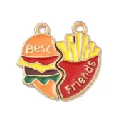 2Pcs Alloy Enamel Pendants