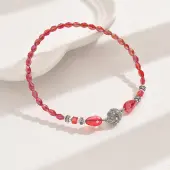 AB Color Glass & Alloy Beaded Anklets for Women