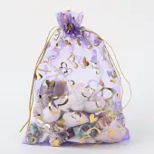 Heart Printed Organza Bags