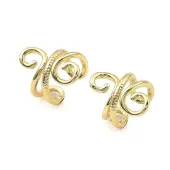 Rack Plating Brass Wire Wrap Cuff Earrings
