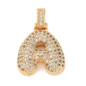 Brass Micro Pave Cubic Zirconia Pendants