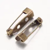 Nickel Free Antique Bronze Iron Pin Backs Brooch Safety Pin Findings