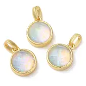 Rack Plating Brass with Synthetic Opal Pendants