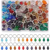 120Pcs 12 Colors Glass Charms