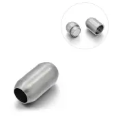 Tarnish Resistant Matte 304 Stainless Steel Barrel Magnetic Clasps with Glue-in Ends