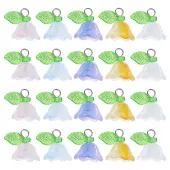 100Pcs 10 Colors Glass Flower of Life Charms