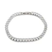 Brass Pave Clear Cubic Zirconia Horse Eye Link Bracelets