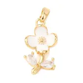 Brass Micro Pave Clear Cubic Zirconia Pendants