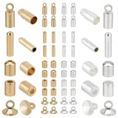 50Pcs 5 Style Brass Cord Ends