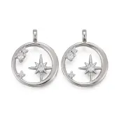 Brass Micro Pave Clear Cubic Zirconia Pendants