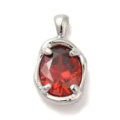 Platinum Brass Micro Pave Cubic Zirconia Pendants