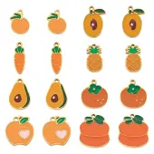 16Pcs 8 Styles 304 Stainless Steel Enamel Pendants