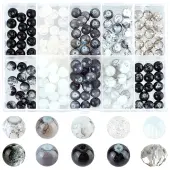 200Pcs 10 Styles Mixed Styles Glass Round Bead Strands