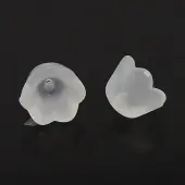 Chunky Clear Transparent Frosted Tulip Flower Acrylic Bead Caps