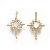Brass Micro Pave Cubic Zirconia Links connectors