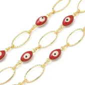 Rack Plating Brass Enamel Link Chains