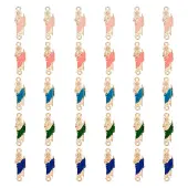 30Pcs 5 Colors Religion Alloy Enamel Connector Charms