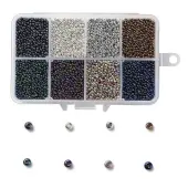 200G 8 Colors 12/0 Grade A Round Glass Seed Beads