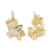 Brass Micro Pave Cubic Zirconia Pendants