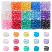 450Pcs 15Colors Transparent Plastic Beads