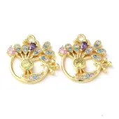 Brass Micro Pave Cubic Zirconia Pendants