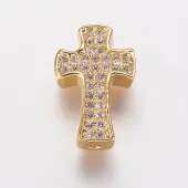 Brass Cubic Zirconia Beads